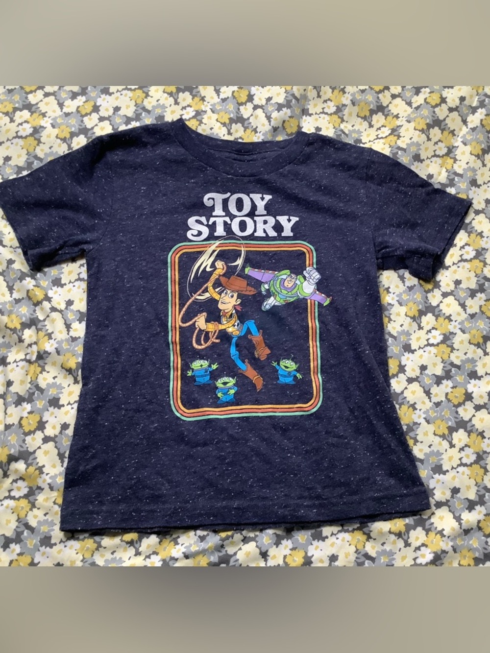 Disney Toy Story Navy Graphic Tee with Multicolor Characters